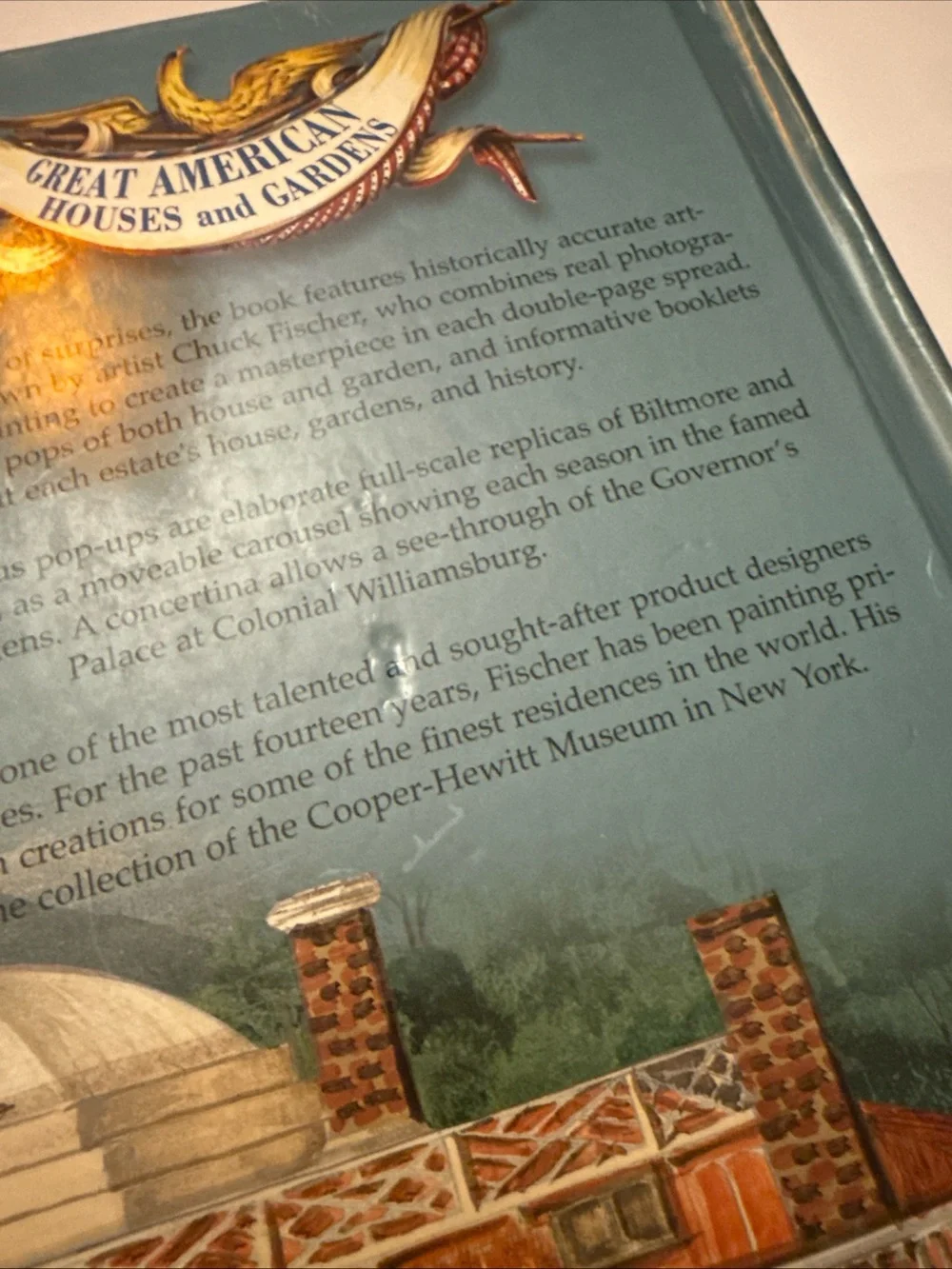 Great American Houses and Gardens Pop-Up Book - Blue/Gold Cover